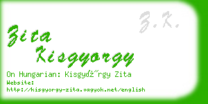 zita kisgyorgy business card